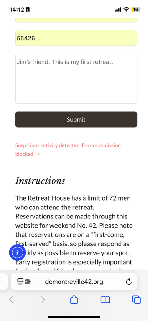 Error message